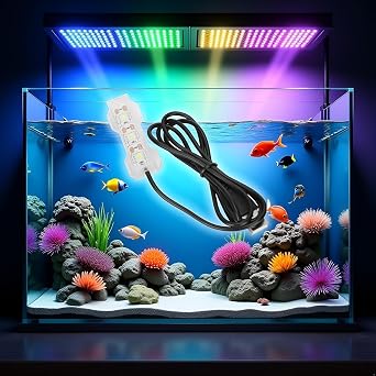 Blue Light Small Aquarium Led Light, Multicolor Led Fish Tank for Freshwater Plants Aquarium Accessories,Fish and Aquatic Pets,Small Aquarium Light Tank Lamp for or Office Desk Tank [Energy Class A+++]