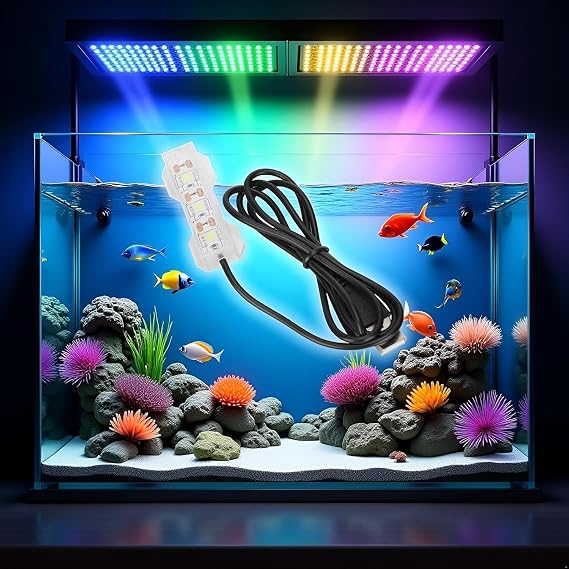 Blue Light Small Aquarium Led Light, Multicolor Led Fish Tank for Freshwater Plants Aquarium Accessories,Fish and Aquatic Pets,Small Aquarium Light Tank Lamp for or Office Desk Tank [Energy Class A+++]