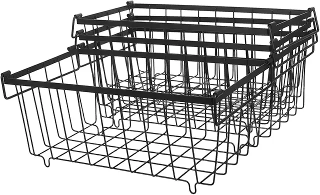 Mikikit 4 Cestini Filo Ferro Organizzatore Congelatore Pozzetto