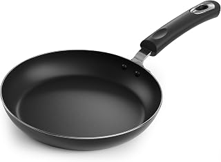 KICHLY Non-stick Aluminium Induction Pan (24 cm) - With Heat-Resistant Riveted Handle - Scratch-free Egg and Omelette Pan - Suitable for Electric, Gas and Induction Hobs
