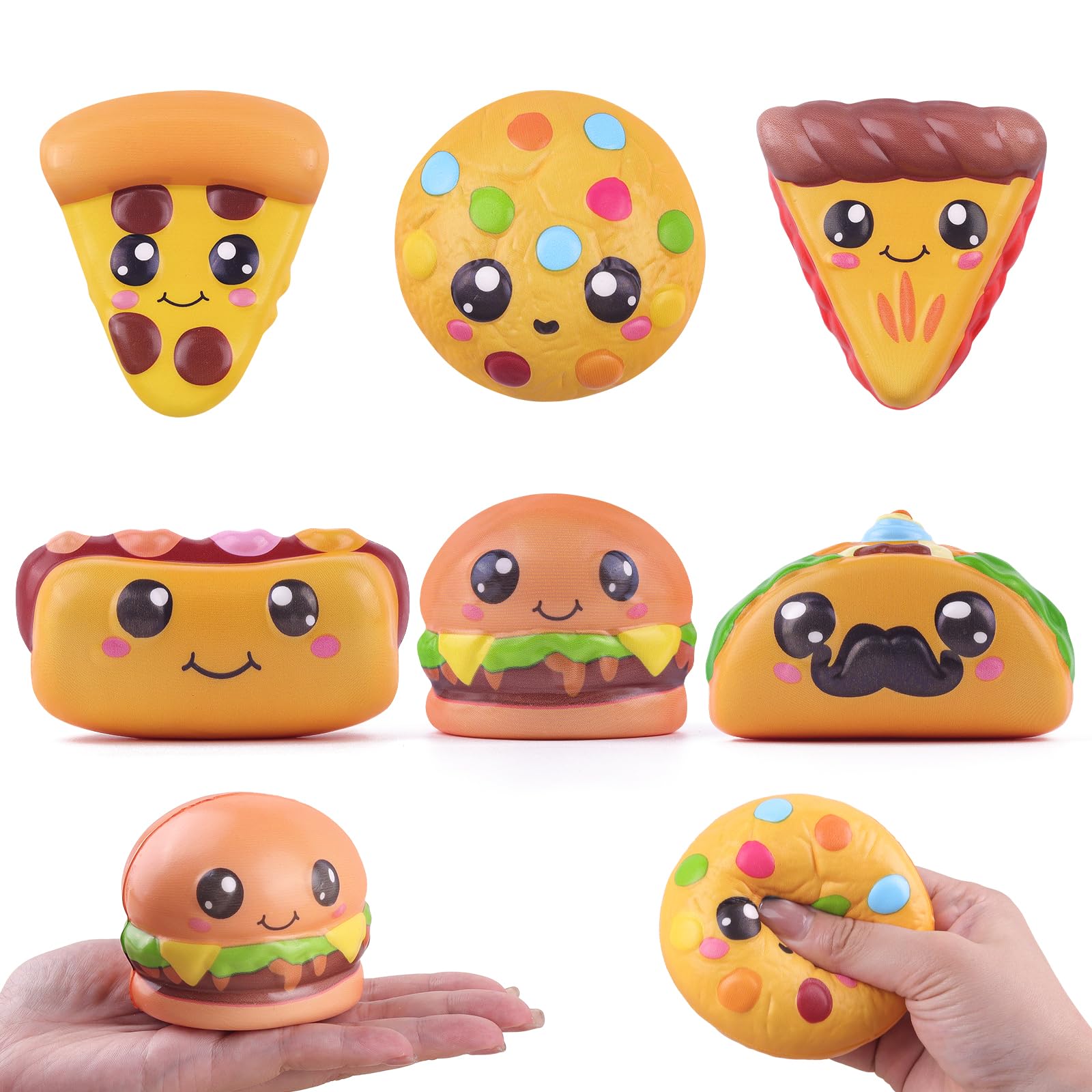 Anboor 16 Mini Squishy Cibo Kawaii: Portachiavi Antistress Lento Rimbalzo Per Bambini - 3