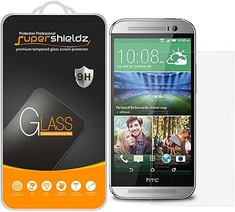 Supershieldz 2 Pack Designed for HTC One M8 Tempered Glass Screen Protector Anti Scratch, Bubble Free
