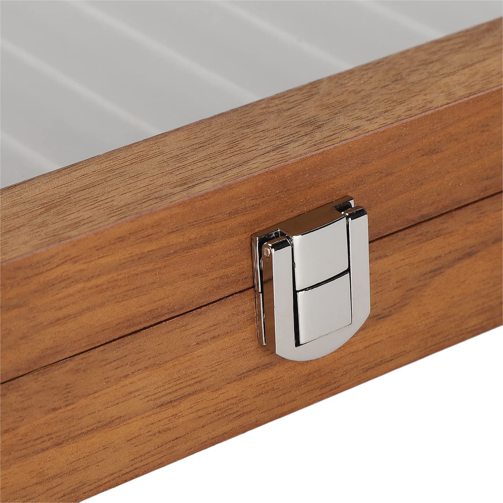 Zunate Organizador de madera de nogal Estuche de almacenamiento de madera para tienda, colección de hogar, exhibición, estuche para pluma estilográfica con bandeja de presentación
