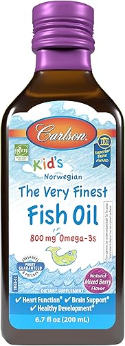 Miniatura 10 de Carlson - El Mejor Aceite de Pescado para Niños, 800 mg de Omega-3, Noruego, Origen Sostenible, Naranja, 200 mL