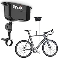 Vista 10 de Kradl - Soporte de techo para bicicleta con elevador y estante. Sistema de elevación para bicicletas sin electricidad, cuerdas o poleas incómodas.