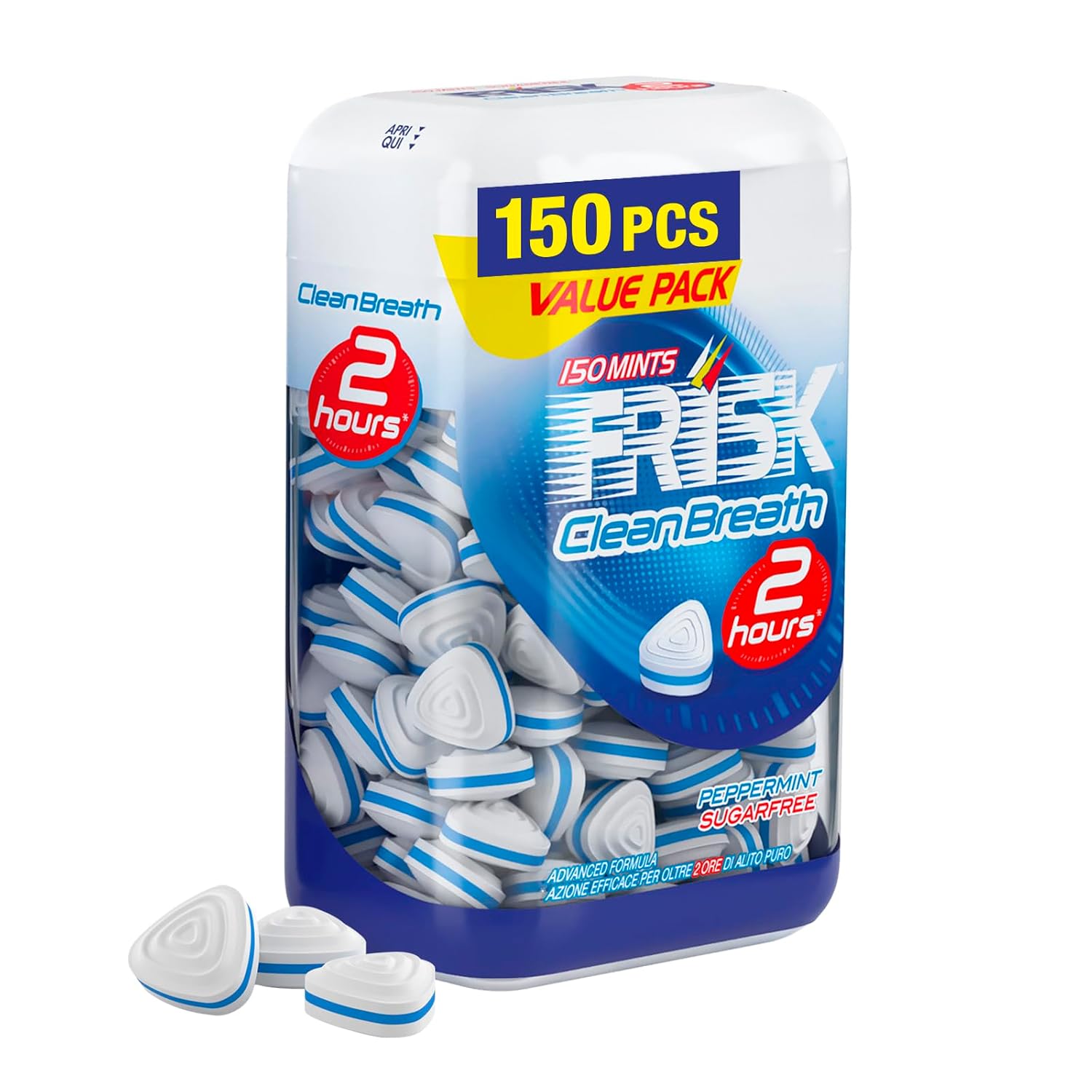 Frisk Clean Breath Caramelle al Gusto Peppermint, Mentine senza Zucchero e senza Glutine, 105g