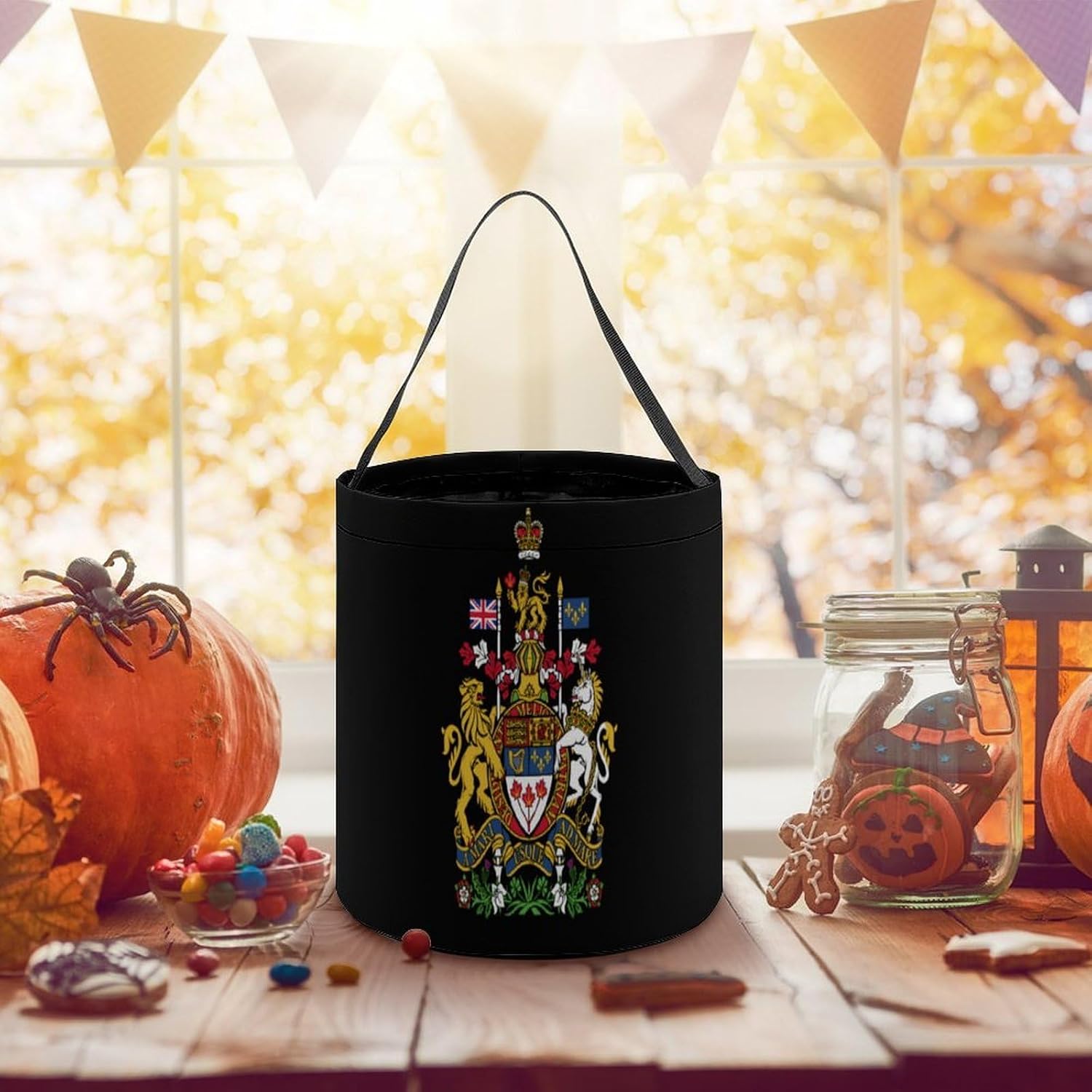 Coat of Arms of Canada Candy Bag Halloween Treat Goody Bags Party Basket Handbag Holiday Decor
