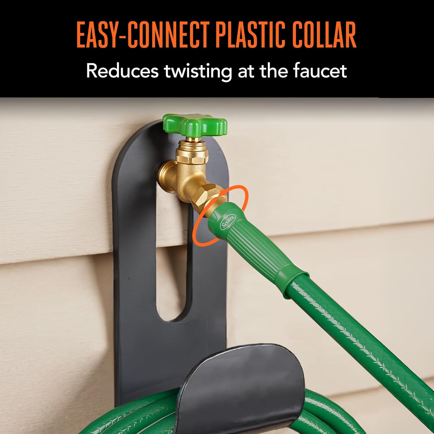 Scotts 50 ft. Heavy Duty Garden Hose – 5/8 in. Diameter, 4-Ply, 400 PSI High-Pressure, Easy-to-Coil Water Hose with Crush-Resistant Couplings and Twist-Resistant Collar for Lawn and Garden