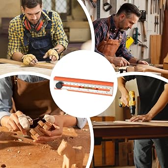 Woodworking Measuring Ruler Nonslip Grip | Measuring Ruler for Woodworking,Non-Slip Grip,Renovation,Construction,FurnitureManufacturing,SheetMetalProcessing