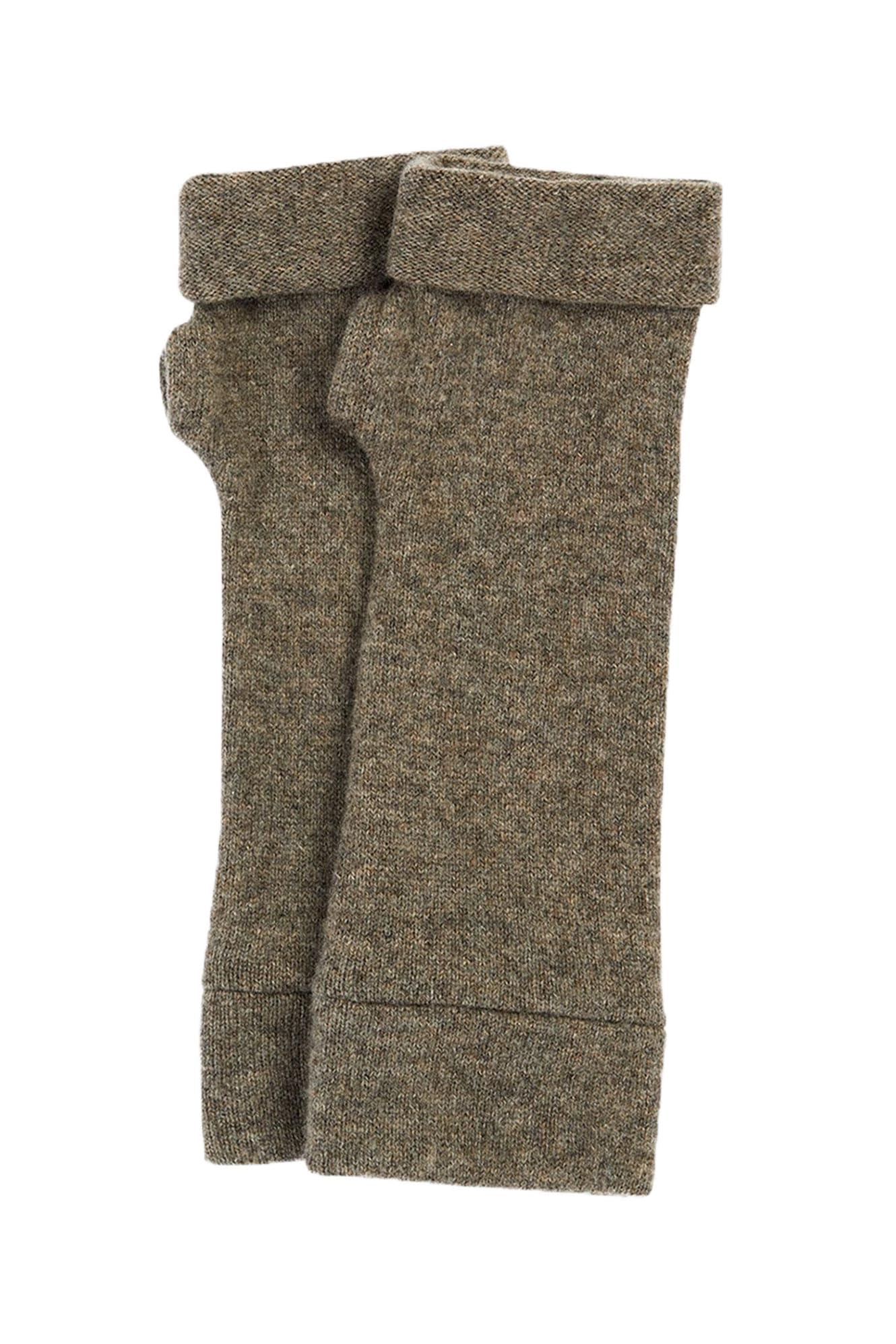 Turtle Doves 100% Recycled Cashmere Fingerless Gloves Pebble