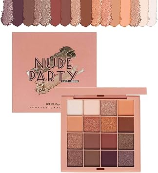 Eyeshadow Palette - 16Colors Nude Eye Shadow with Matte Glitter Metallic Shimmer, Rose, Brown, Bronze, Highly Pigmented Natural Eyeshadow for Eyes Long Lasting Naturing-Looking 0.85 oz