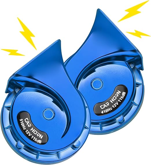 2PCS Loud Car Horn Kit with Wires/Brackets/Nuts,105115dB