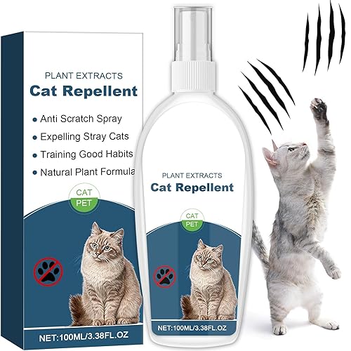 Cat Deterrent Spray, Botanical Cat Repellent Spray for Furniture, Gentle