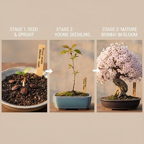 Miniatura 5 de Semillas de flor de cerezo japonés, semillas de bonsái, paquete de 30 semillas de árbol bonsái