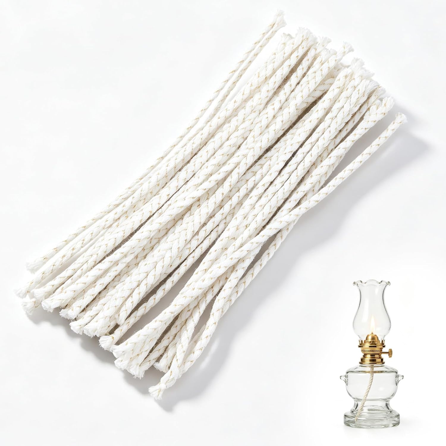 30PCS Round Cotton Oil Lamp Wick Candle Wick for Candle Making Alcohol Lamp