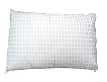 Gold Choice X11200 Pillow Standard Size, Window Pane Ticking, Silicone Fiber Fill