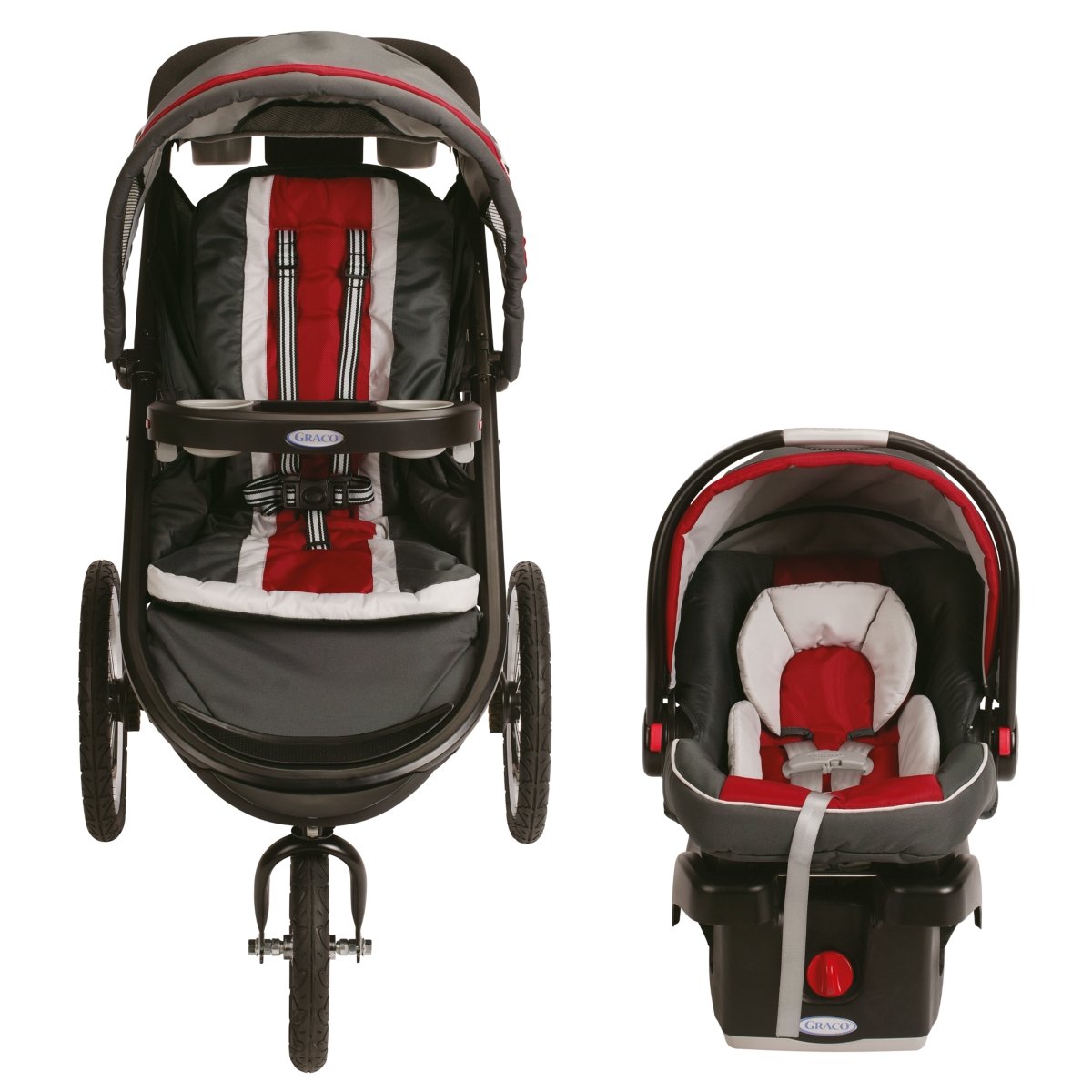 Graco FastAction Fold Jogger Click Connect Travel System, Chili Red (Discontinued by Manufacturer)