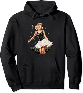 Pinup Girl Golfer Golf Golfing Vintage Pullover Hoodie