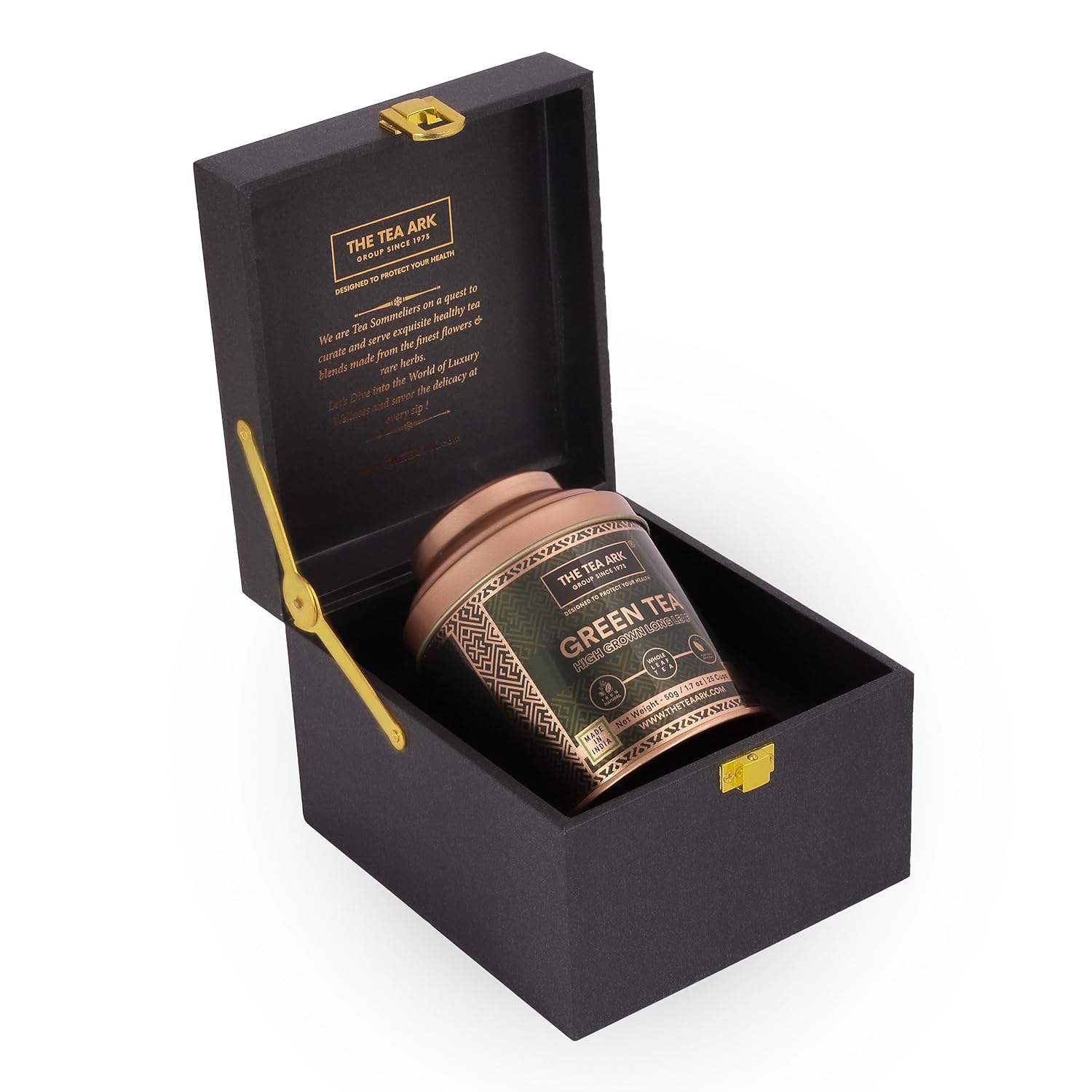The Tea Ark Delight Christmas New Year Gift Box | High Grown Long Leaf Green Tea | Elevate Your Tea Experience (50g Dome Tin)|New Year Gifts for Family, Friends, Corporate New Year Gift Hamper.