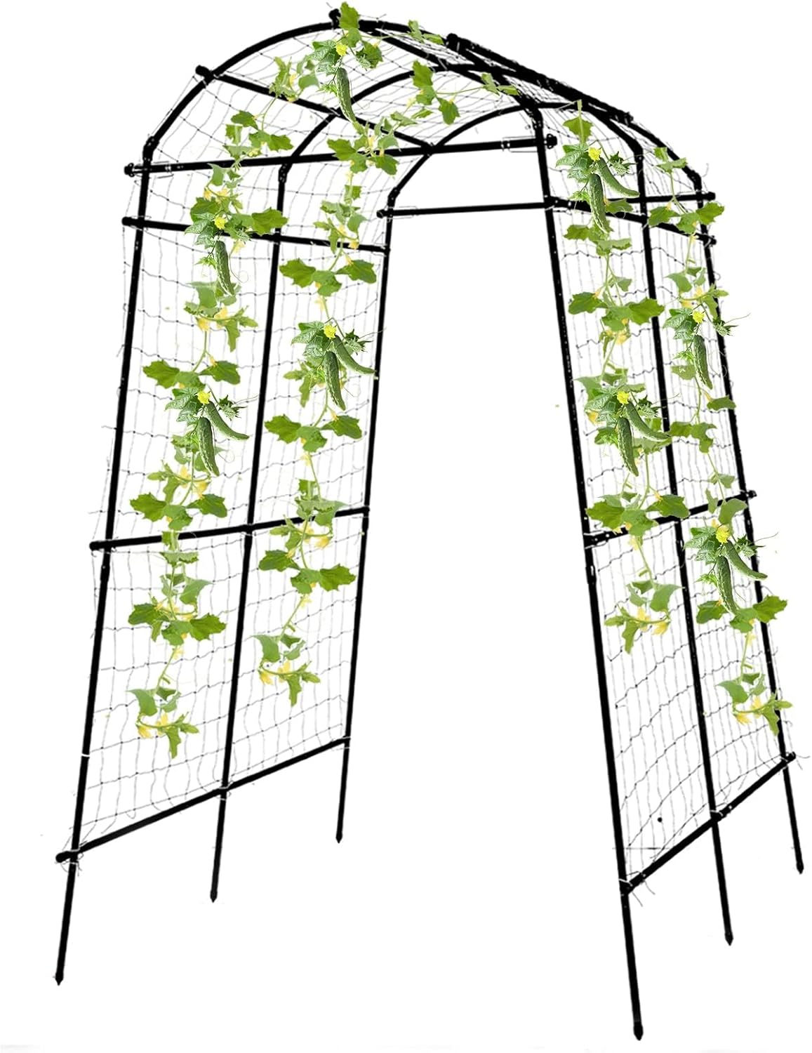 Garden Arch Trellis for Climbing Plants Outdoor (7 ft) – Black