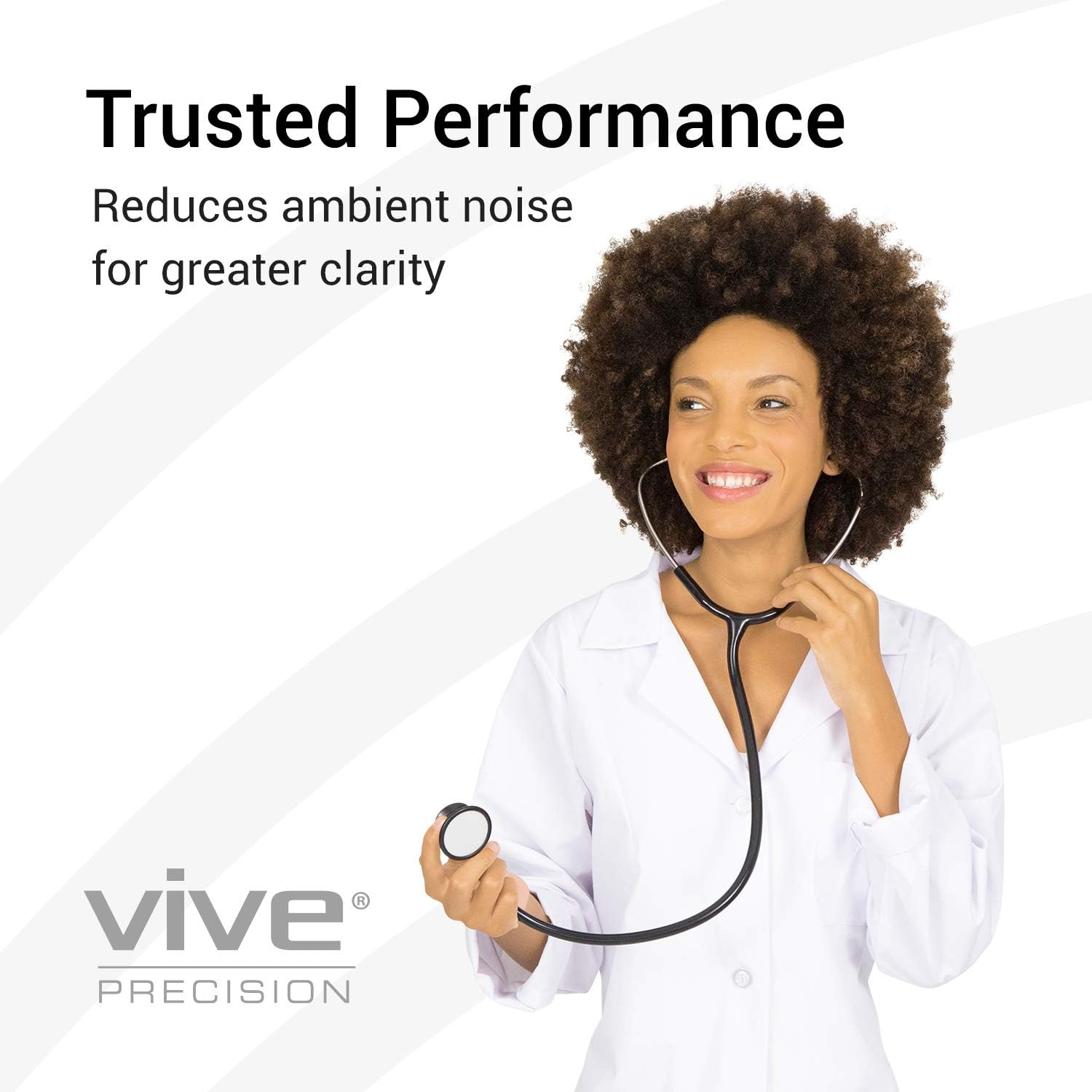 Vive Precision Dualhead Stethoscope - Dual Head Diaphragm Bell for Nurses, ER, Cardiology, Veterinary, Fetal Pediatrics Blood Pressure Kit - Double Barrel Chestpiece Device For Doctors, Students
