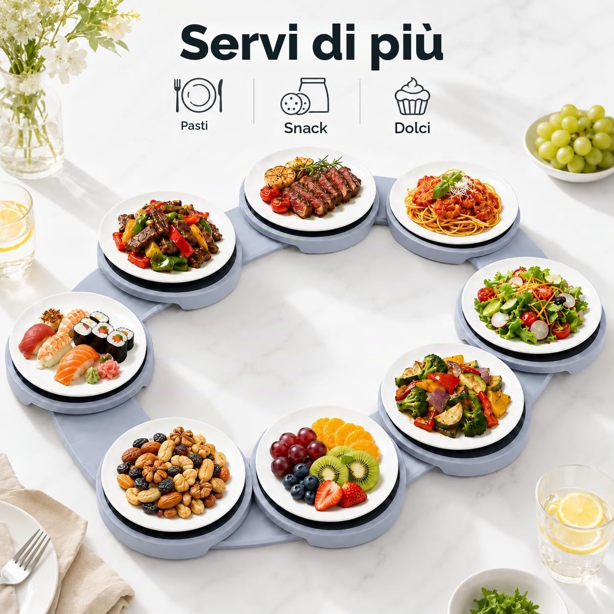 Tavolo Girevole Piatto Da Portata Rotondo Organizzatore Per Cibo A 360° Multifunzionale Riutilizzabile Portatile Vassoio Organizer Rotante Per Alimenti