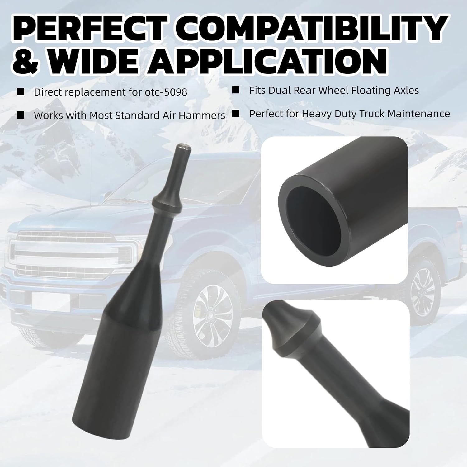 LEQ 5098 Cone Washer Removal Tool for Air Hammer, Dual Rear Wheel Axles