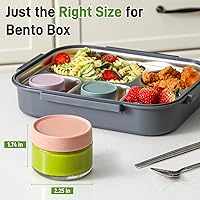 Vista 3 de NETANY Recipientes de vidrio para aderezo de ensalada de 2 onzas, paquete de 6 recipientes pequeños para salsa con tapas y mini recipientes