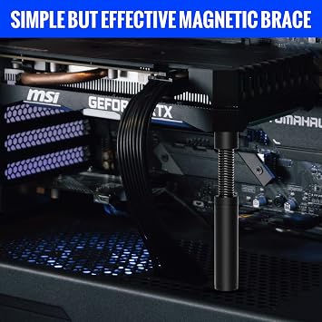 Aivalas GPU Support Bracket, Graphics Video Card Brace with Height Adjustable, Anti Sag Holder for Universal Graphics Card Sag, GPU Stand with Magnet and Rubber Pad (Black)