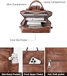 BOSTANTEN Leather Laptop Backpack for Women Designer Travel Backpack with Laptop Compartment Ladies Computer Shoulder Bags
