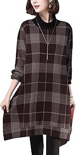 [ＭｅｎｇＦａｎ] ロング トレーナー レディース チュニック 大きいサイズ ハイネック トップス ゆったり プルオーバー 体型カバー カジュアル プルオーバー 裏起毛 暖かい ロング丈 エスニック