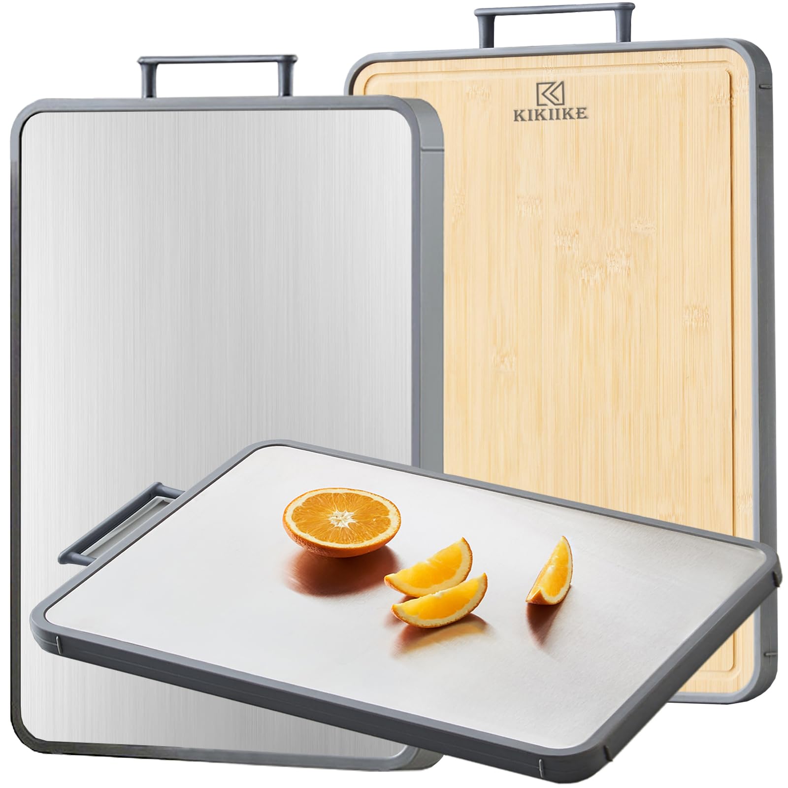 FIVOSE Titanium Cutting Board- 100% Pure Titanium Cutting Board For Kitchen And Camping, Double-Sided For Meat Fruit & Vegetable, Dishwasher Safe