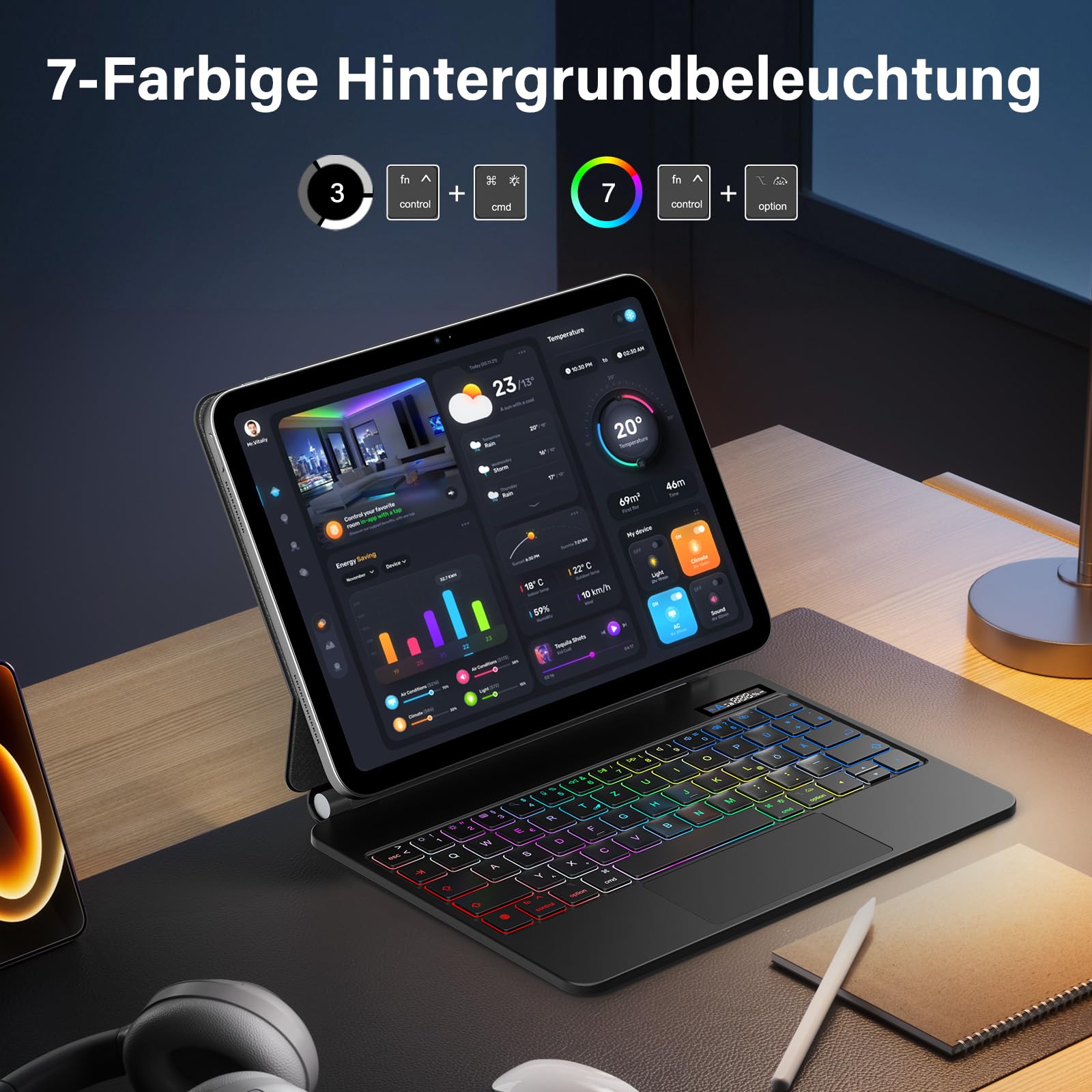 KBCASE Tastatur Hülle für iPad A16 11.Generation 2025/10.Generation 2022