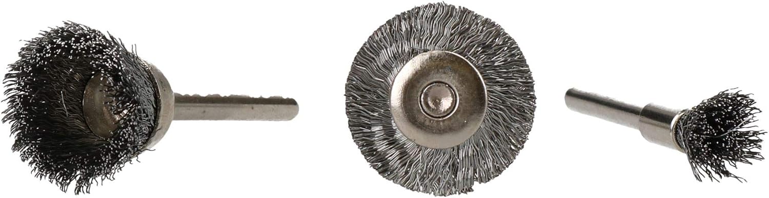 3pc Mini Rotary Steel Brush Metal Cleaning Polishing Set Suitable for Dremel