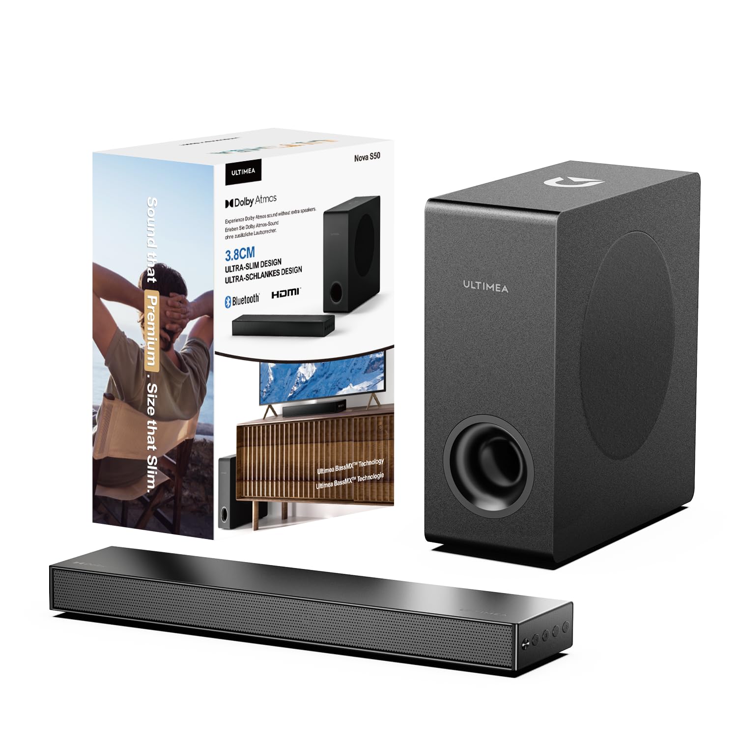 ULTIMEA Nova S50 Dolby Atmos スピーカー Amazon.co.jp: ULTIMEA Dolby Atmos サウンドバー 2.1ch サブ