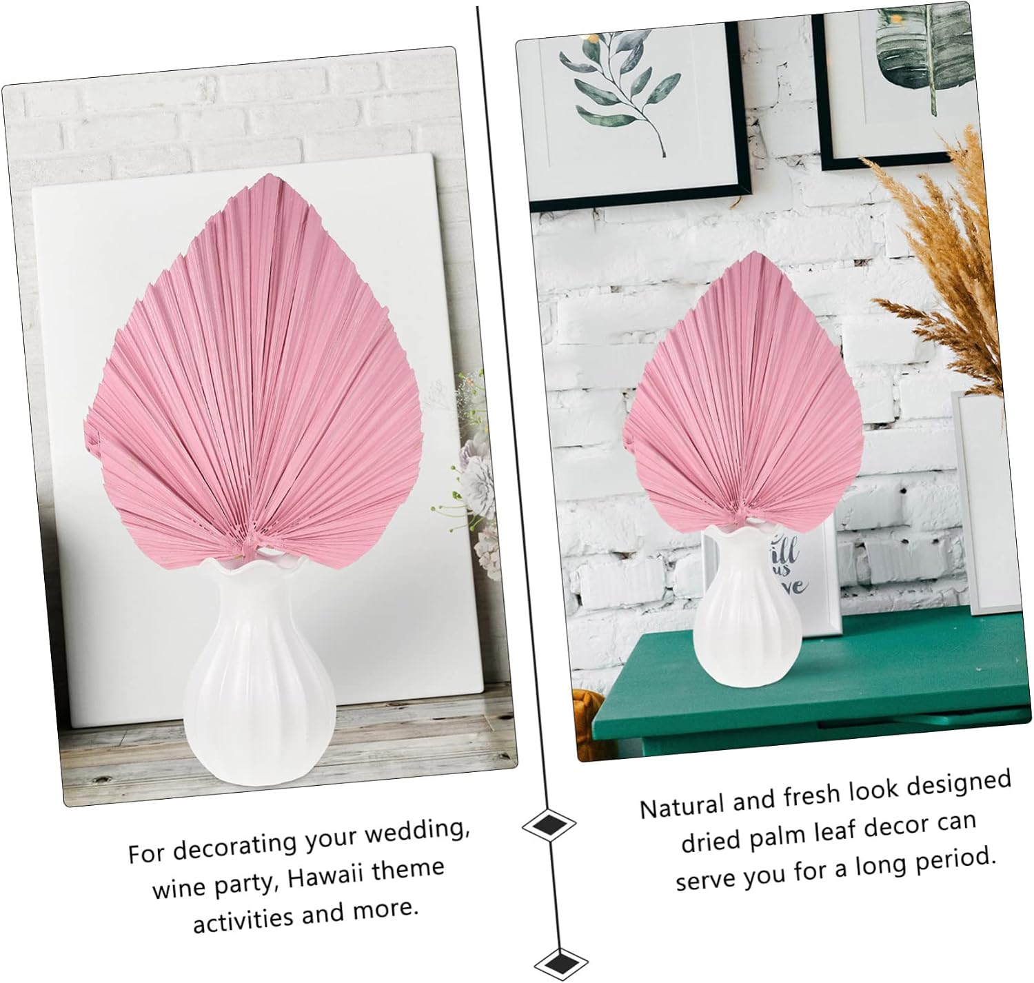 Uonlytech 1pc Dried Palm Leaf Flower Wedding Decor Chic Palm Leaf for Wedding Arch Arrangement Vintage Dried Flower Decor for Home Relaxing for Events and Parties