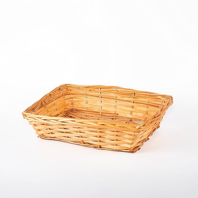5 X Natural Wicker Hamper Basket Wicker Trays Gift Basket Retail Display Tray Christmas Gift Hampers (Honey)