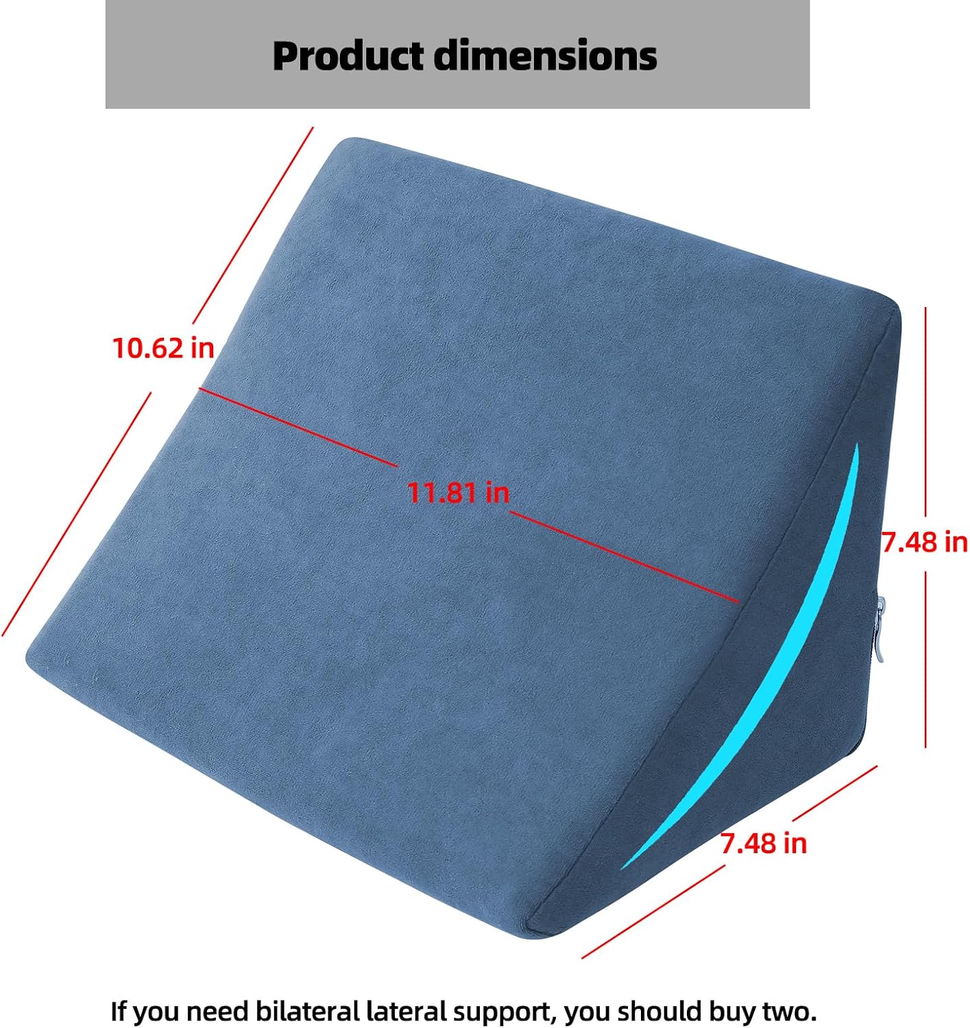 Lateral Support for Wheelchair, Lateral Arm Support, Back Supports Pads for Wheelchair Side Guards (Blue)