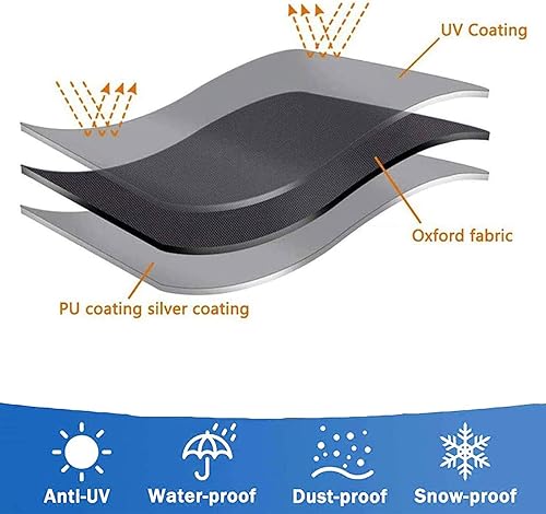 Miniatura 5 de Fundas para muebles de jardín al aire libre, 39 x 39 x 26 pulgadas, fundas impermeables para muebles de patio, funda rectangular para mesa de patio,