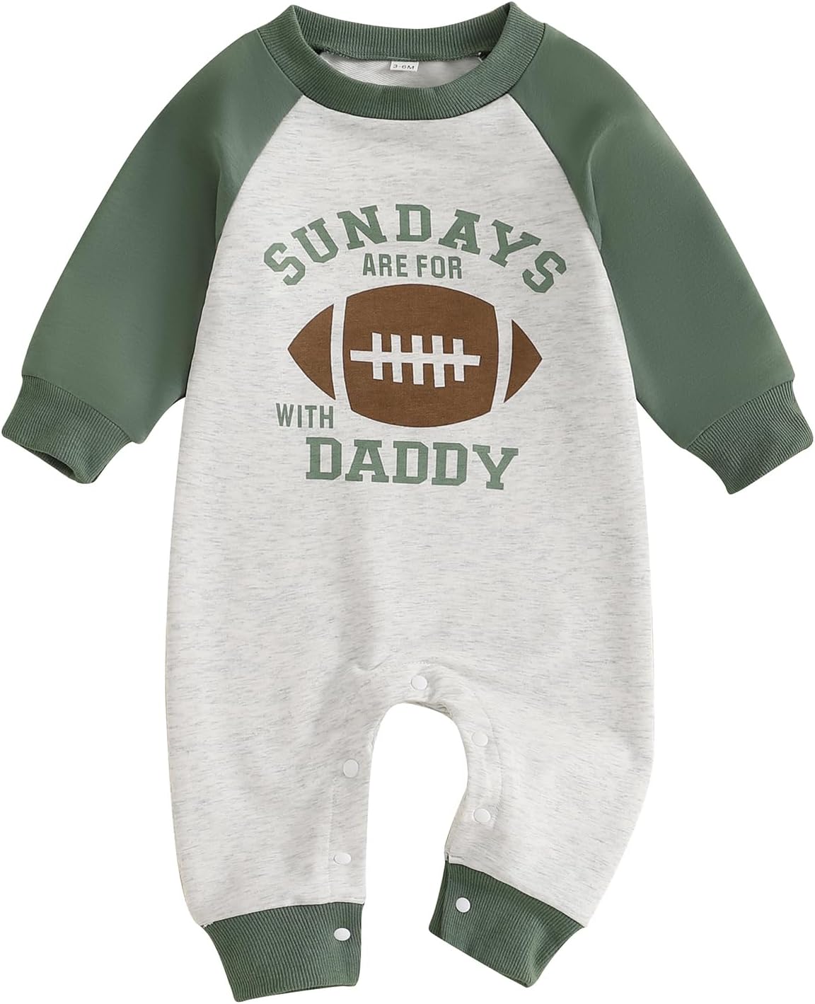 Infant Baby Boys Football Outfit Letter Print Sweatshirt Jumpsuit Romper Long Sleeve Bodysuit Clothes