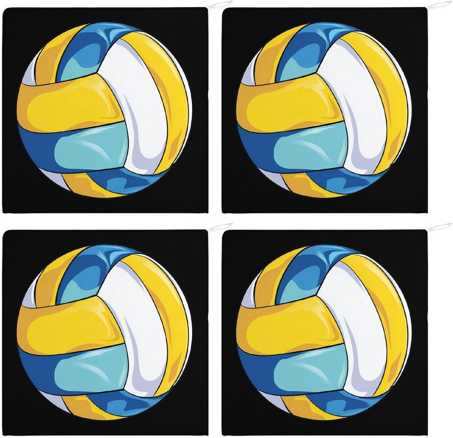 Volleyball Mom Microfiber Hand Towels for Bathroom Soft Absorbent Bath Kitchen Towel with Hanging Loop 4PCS