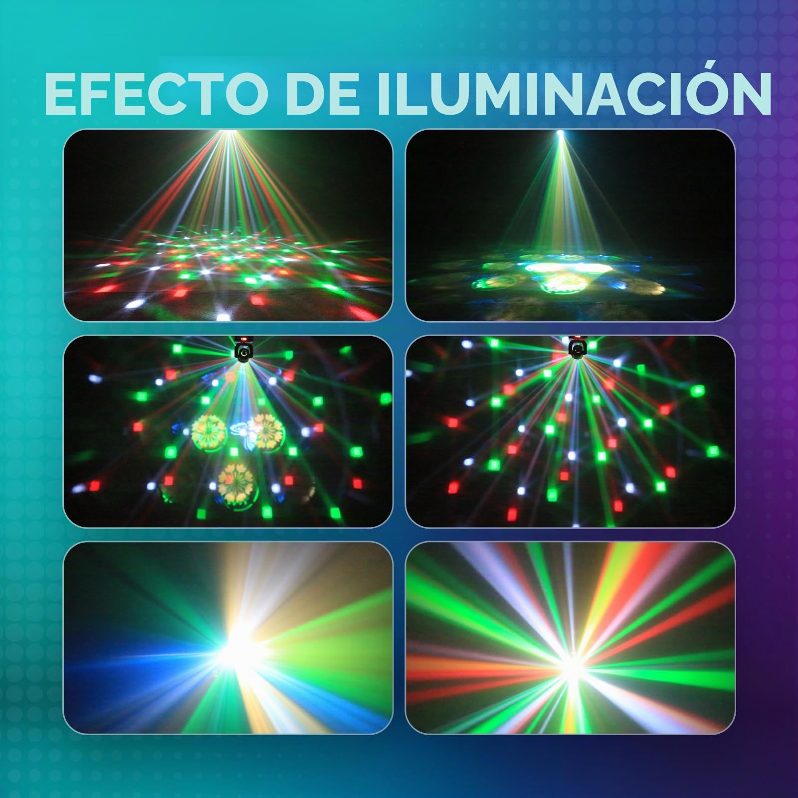 2PCS Cabeza Móvil LED 30W,DMX512 RGW Efectos de Iluminación,Con Control Remoto 5 Modos de Control Mini Cabeza Movil LED Discoteca Para Fiestas,DJ e Iluminación
