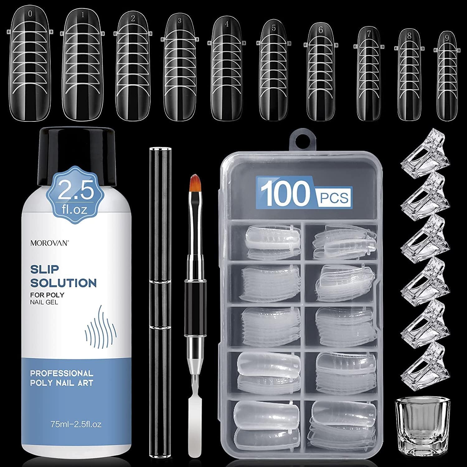 Morovan Nail Slip Solution Kit - Anti-Stick Gel for Beginners