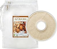 Vista 10 de Paquete de 3 bolsas de leche de nueces, bolsas reutilizables de nailon para coladores de alimentos de 180 micras, bolsas de filtro de leche