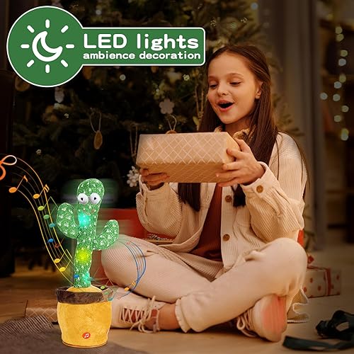 Miniatura 6 de Juguetes de cactus que hablan bailando para bebés, regalos para niños y niñas, cantando imitando juguetes de grabación, repite lo que dices, viene