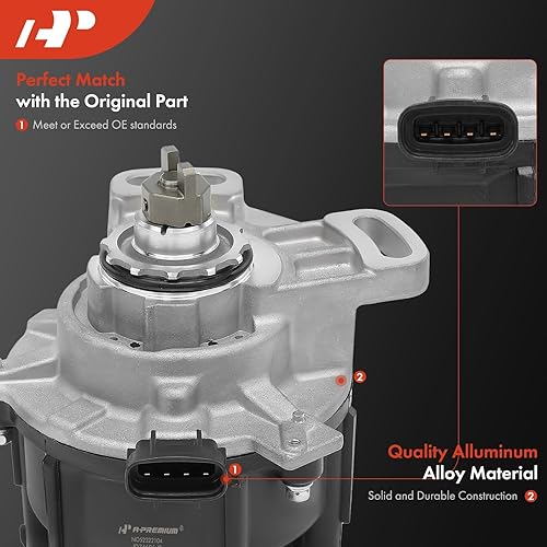 Miniatura 7 de A-Premium Distribuidor de encendido con tapa y rotor compatible con Toyota Camry y Lexus ES300, 1992-1993, 3.0L