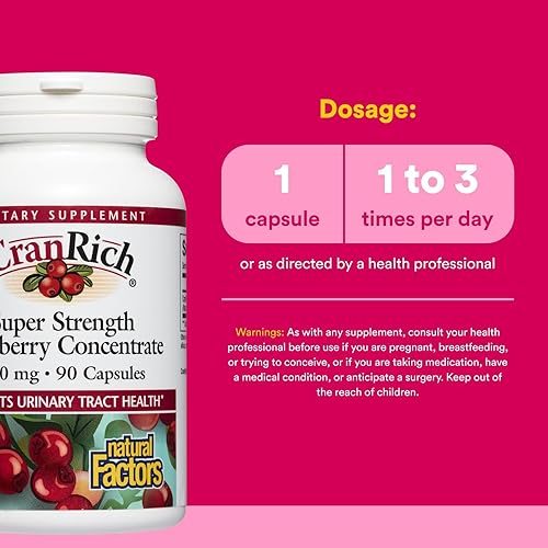 Vista 12 de Natural Factors, CranRich, Concentrado de arándano súper fuerte 36:1, 500 mg, pastillas de arándano entero sin azúcar para la salud del tracto
