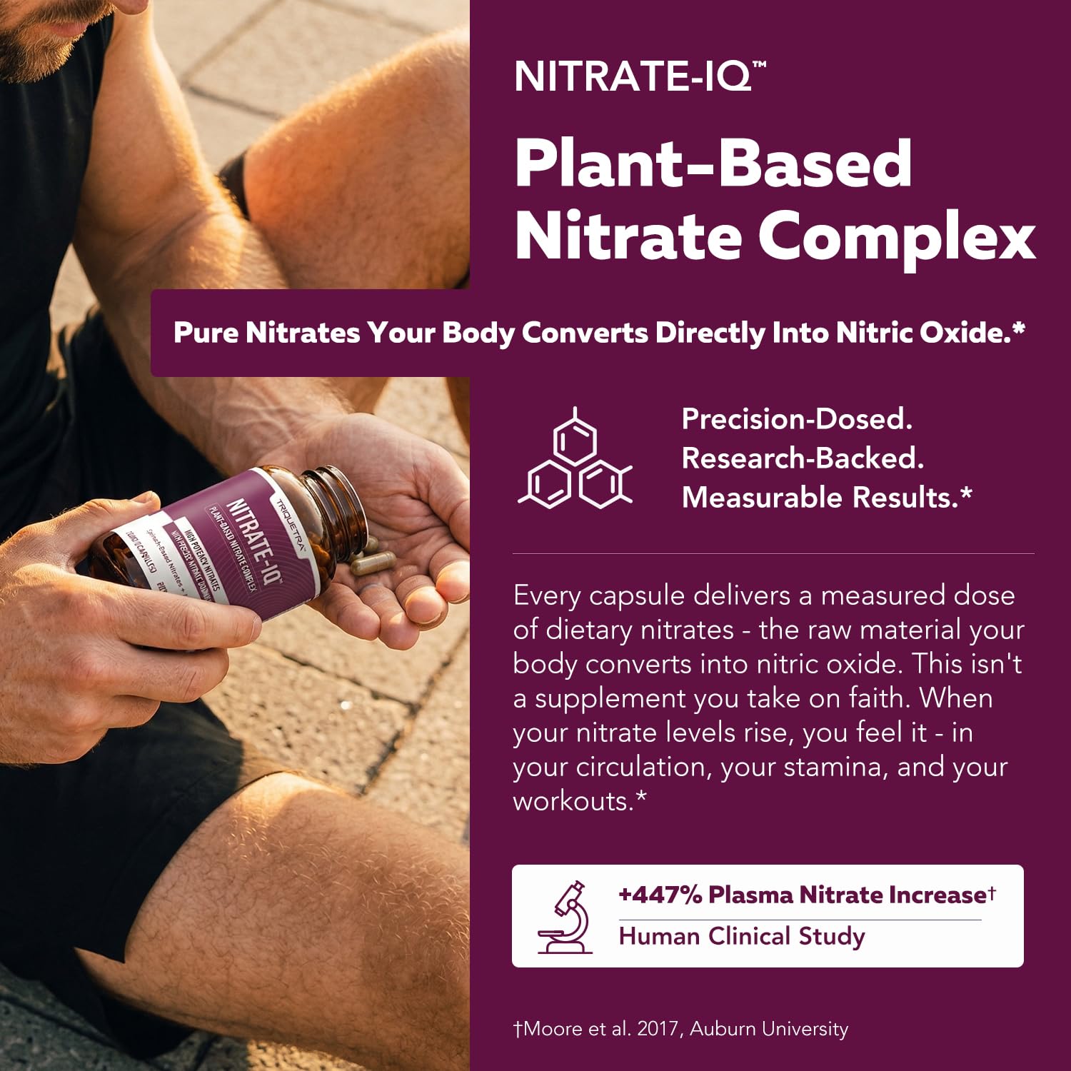 Triquetra Nitrate-IQ™ Capsules - Nitric Oxide Support Supplement for Endurance, Stamina & Daily Vitality Support - Spinach Based Nitrate + Grape Seed & Fulvic Acid, High Potency, 135mg (90 Capsules) — Amazon image 2