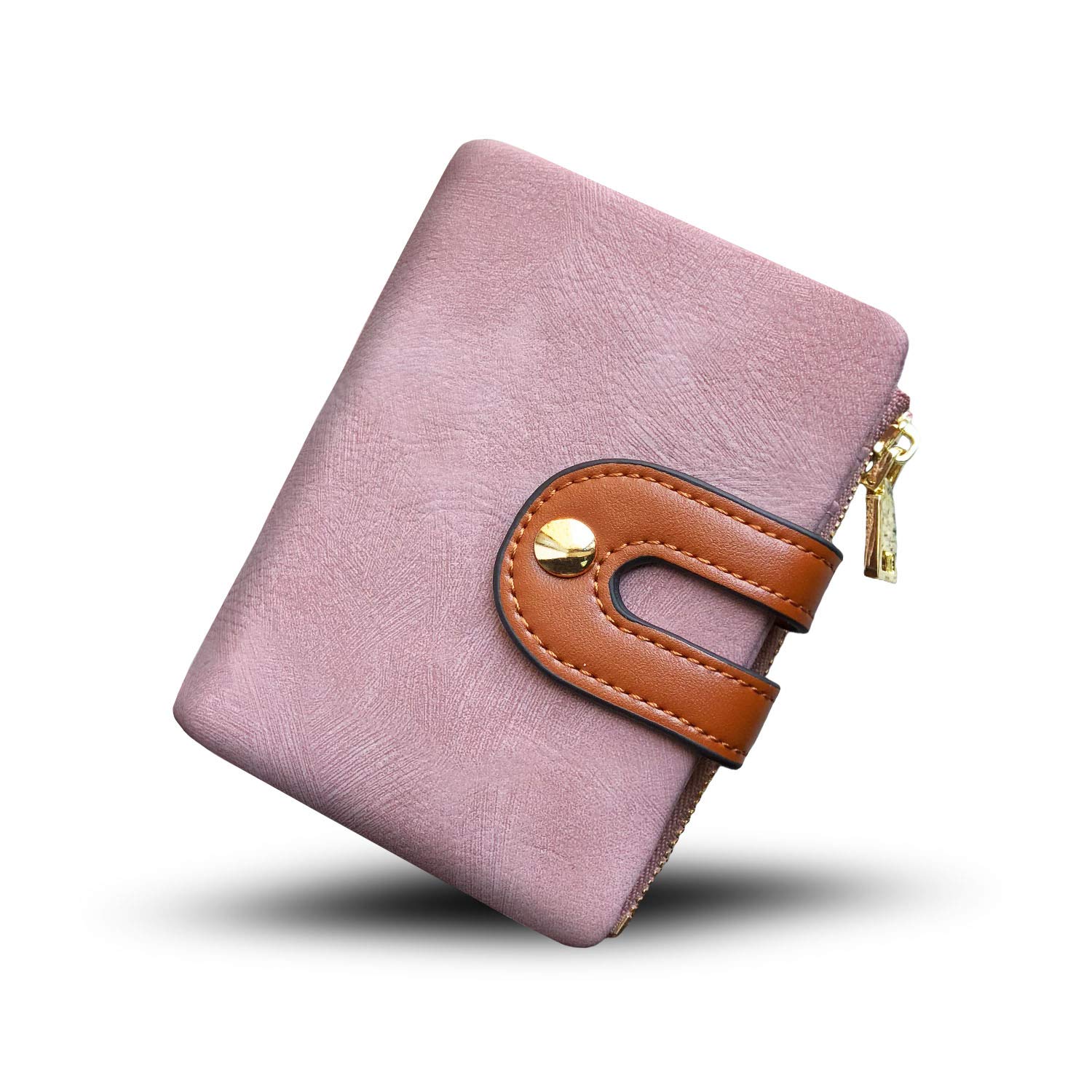 YOTOO TOPKULL Womens Wallets Bifold Leather Small Wallets for Women Mini Rfid Thin Billfolds Ladies Wallets Slim Compact with Zipper Coin Pocket (Pink