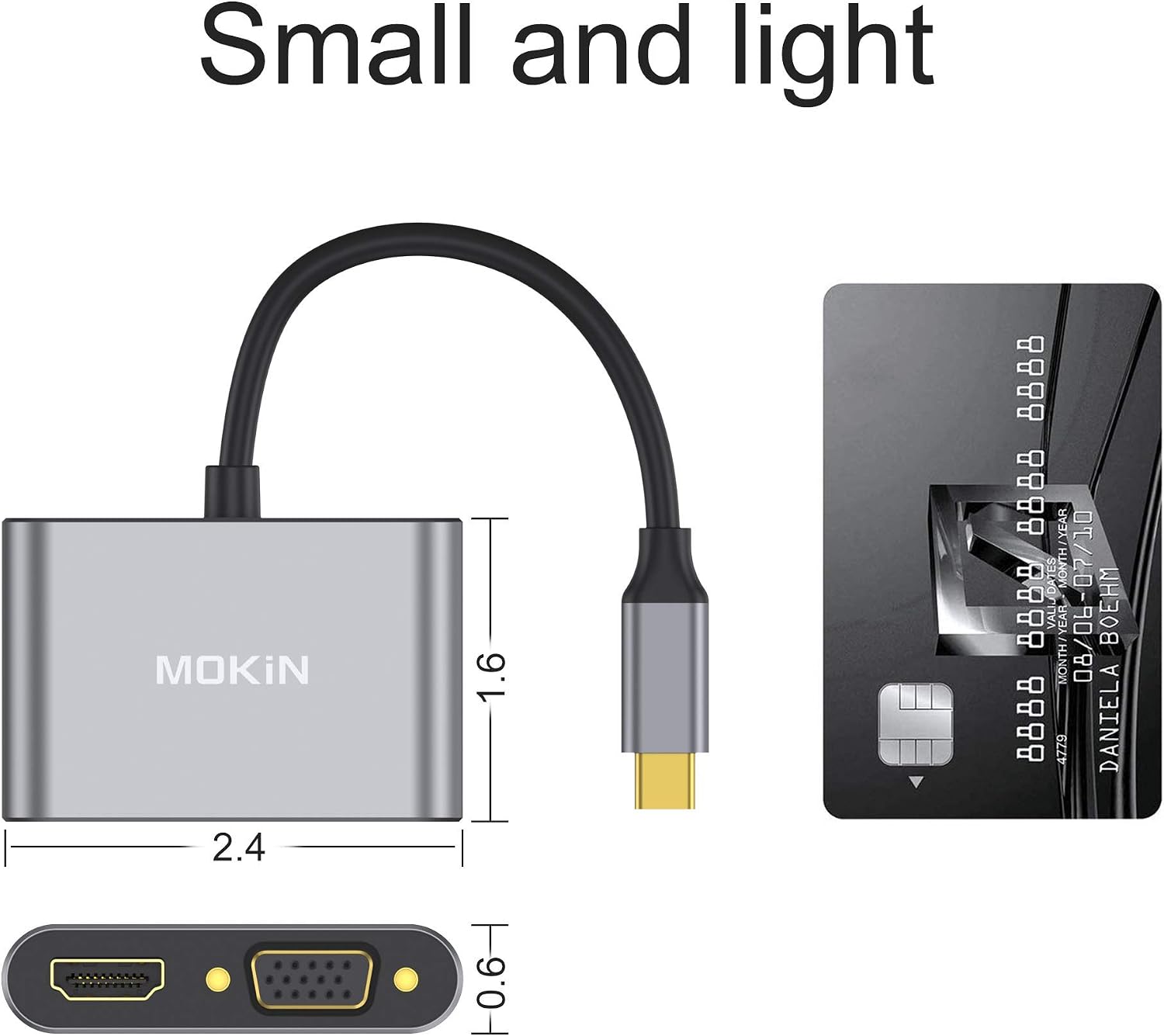 MOKiN USB C to HDMI VGA Adapter